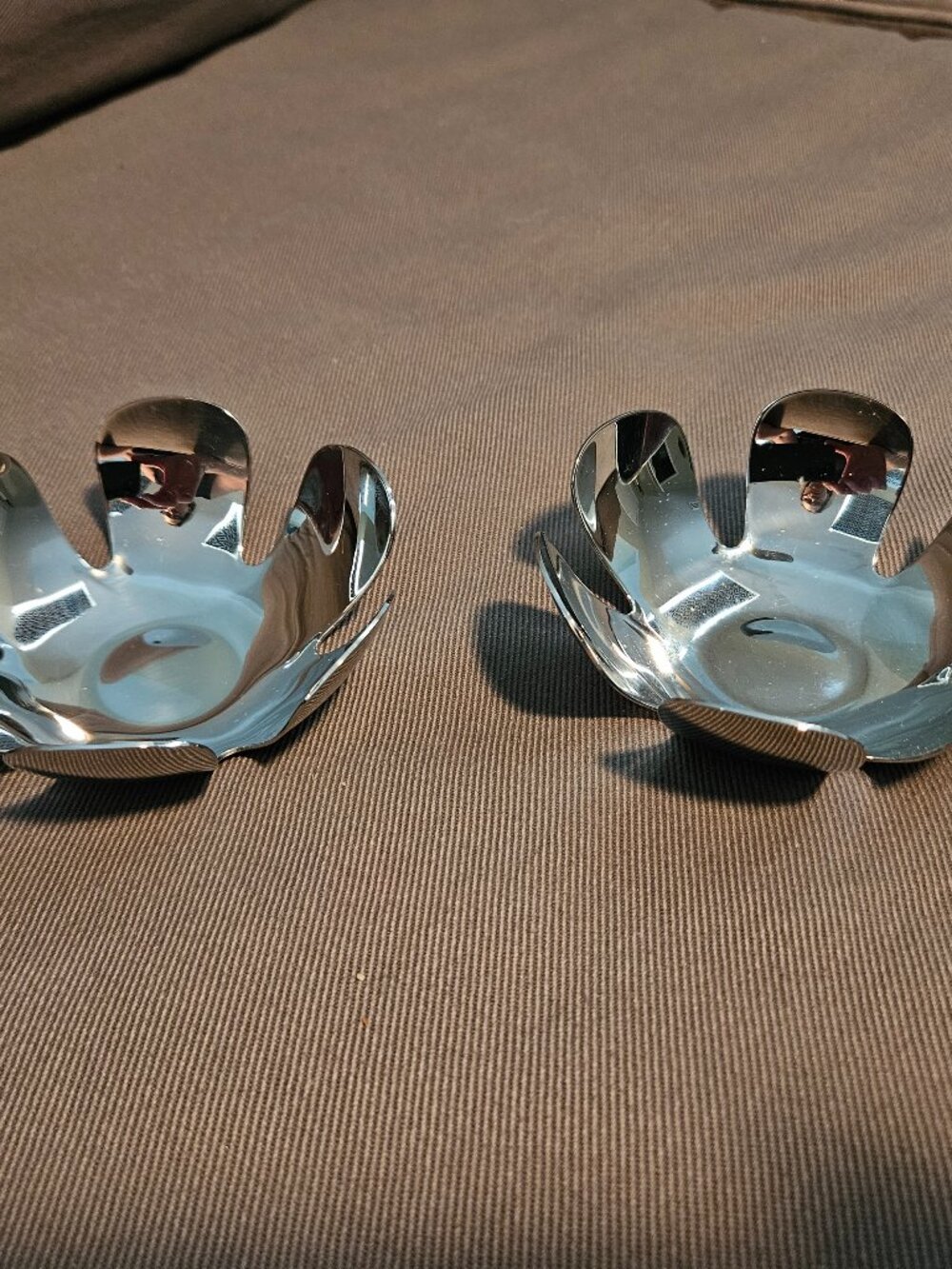 Auerhahn Lotus Flower Tea Light Candle Holders or Trinket Dishes Stainless Steel